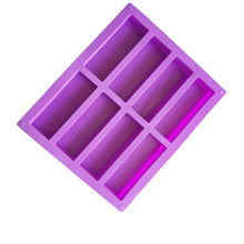 Load image into Gallery viewer, 8 Section Rectangular Silicone Handmade Soap Mold: Versatile Crafting Tools