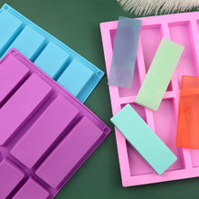 Load image into Gallery viewer, 8 Section Rectangular Silicone Handmade Soap Mold: Versatile Crafting Tools