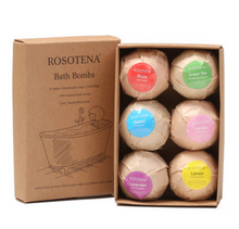 Load image into Gallery viewer, Set of 6 Organic Bath Bombs: Mint, Lavender, and Rose Bubble Bath Delights