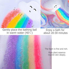 Load image into Gallery viewer, Rainbow Cloud Salt Essential Oil Bathing Ball: Magical Bath-time Bliss